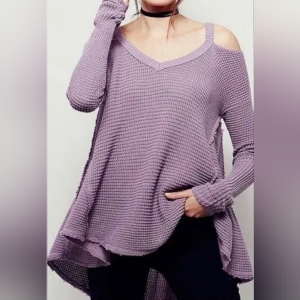 Free People moonshine cold shoulder knit sweater
